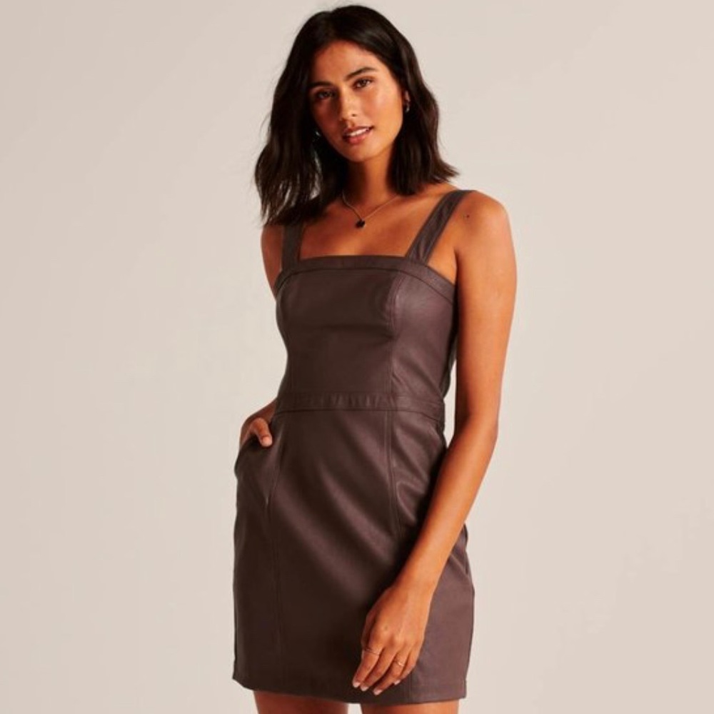 Abercrombie and Fitch Pinafore Brownish Burgundy Dress